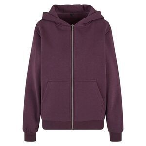 Build Your Brand Womens/Ladies Fluffy Full Zip Hoodie / Plum Purple